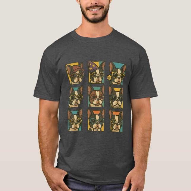 Boston Terrier Trendsetters T-Shirt (Front)