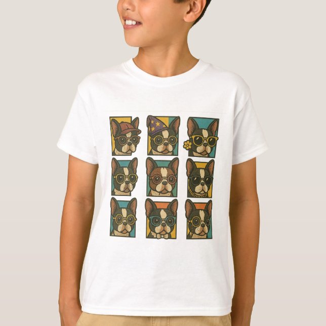 Boston Terrier Trendsetters T-Shirt (Front)