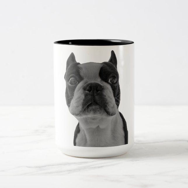 Boston terrier Two-Tone coffee mug (Center)
