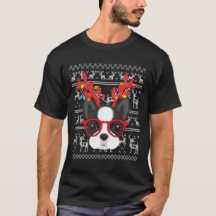Boston Terrier Ugly Christmas Sweater Reindeer Xma