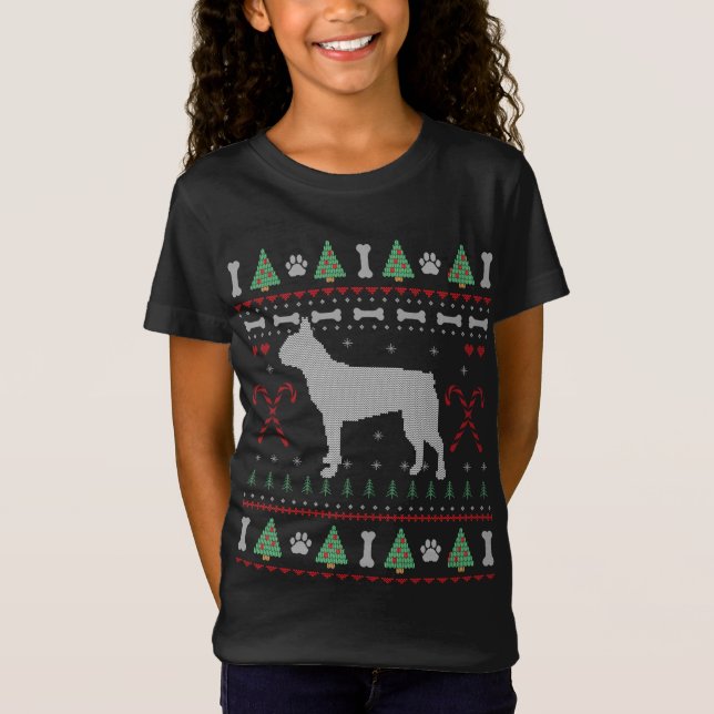 Boston Terrier Ugly Sweater Christmas Funny Dog Lo (Front)