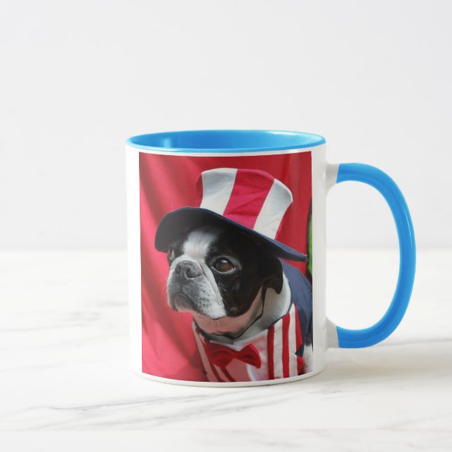 Boston Terrier Uncle Sam Mug (Right)