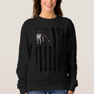 Boston Terrier USA Flag Boston Bull Terrier Pet Do Sweatshirt