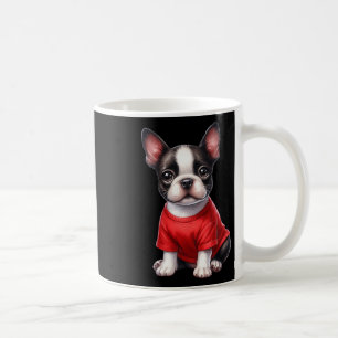 Boston Terrier Valentine Day Red Heart Love Puppy Coffee Mug