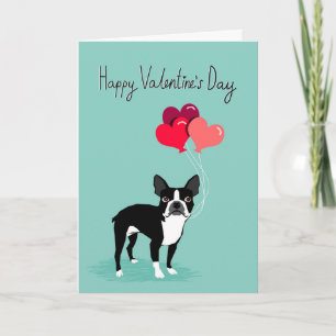 Boston Terrier Valentines Day Card - Cute Dog Card