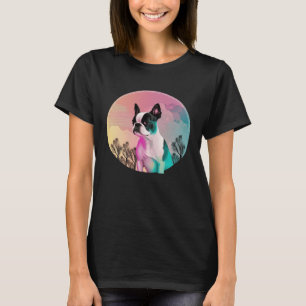 Boston Terrier Vaporwave Retrowave Aesthetic  1 T-Shirt