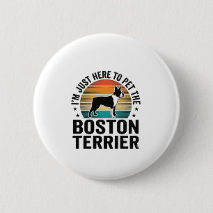 Boston Terrier Vintage Pet Lover Shirt Design_1 6 Cm Round Badge