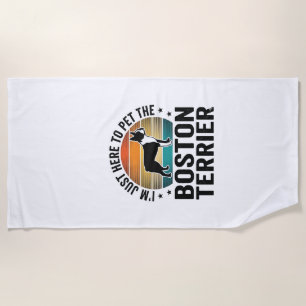 Boston Terrier Vintage Pet Lover Shirt Design_1 Beach Towel