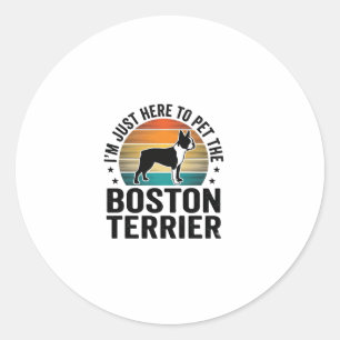 Boston Terrier Vintage Pet Lover Shirt Design_1 Classic Round Sticker