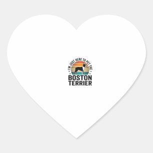 Boston Terrier Vintage Pet Lover Shirt Design_1 Heart Sticker
