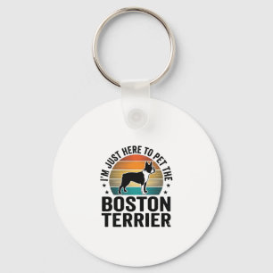 Boston Terrier Vintage Pet Lover Shirt Design_1 Key Ring