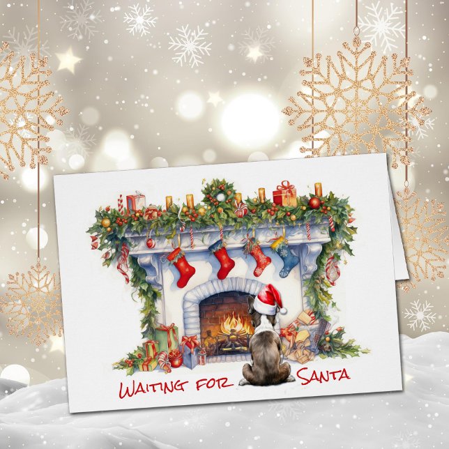 Boston Terrier Wait on Santa Christmas Fireplace (Creator Uploaded)