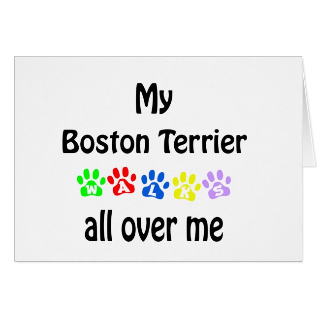 Boston Terrier Walks Design (Front Horizontal)
