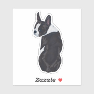 Boston Terrier Watercolor Black Dog Lover Sticker