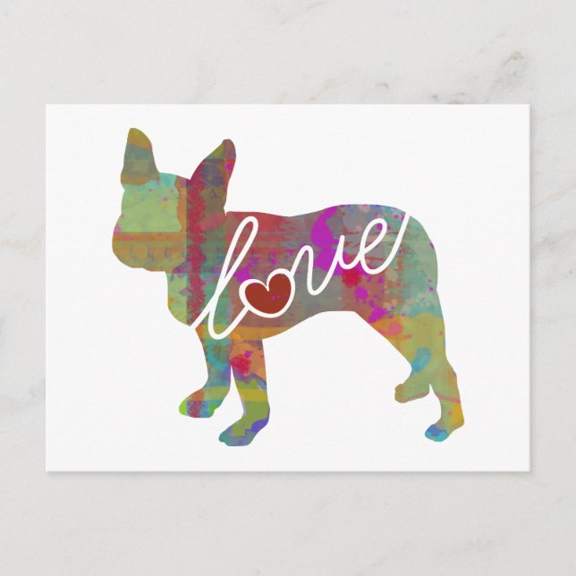 Boston Terrier Watercolor Postcard (Front)