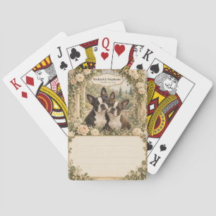 Boston Terrier Wedding Guest Book Signing Deck Playing Cards