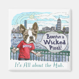 Boston Terrier Wicked Pissah Gear Magnet