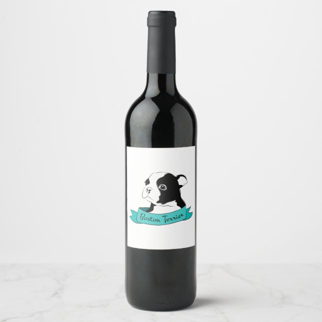 Boston Terrier Wine Label (Front)