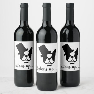 Boston Terrier wine labels - Boston Terrier party