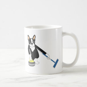 Boston Terrier Winter Olympics Curling Coffee Mug