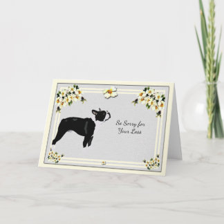 Boston Terrier with Dogwood Sympathy Card