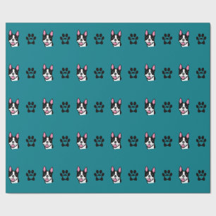 Boston Terrier with Paws Wrapping Paper