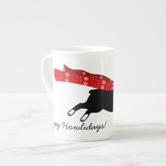 Boston Terrier with Red Scarf | Cute Dog Holiday Bone China Mug