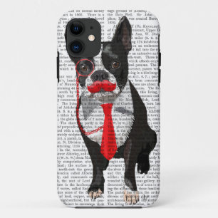 Boston Terrier With Red Tie and Moustache 2 Case-Mate iPhone Case