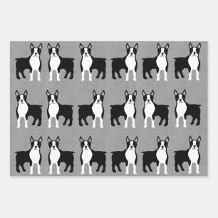 Boston Terrier Wrapping Paper Sheets