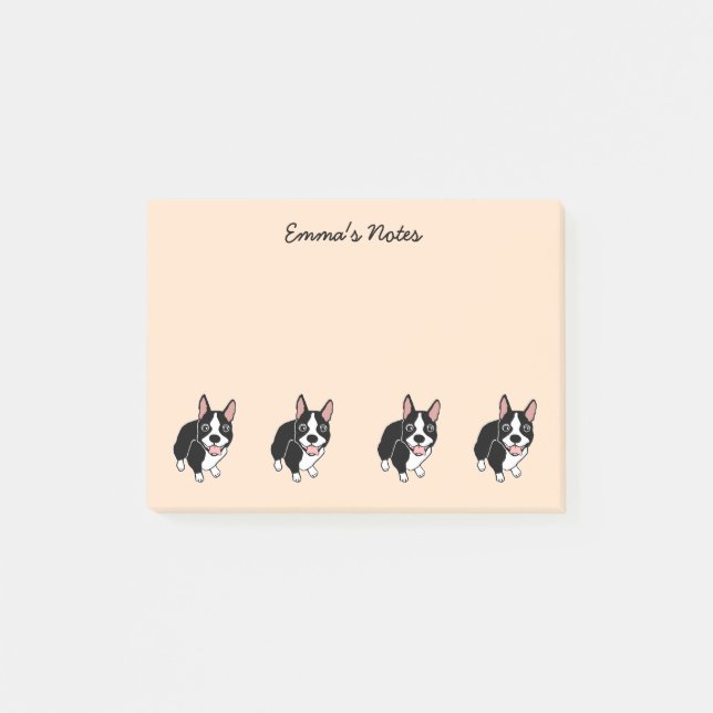Boston Terriers Custom Post-it® Notes 4" x 3" (Front)