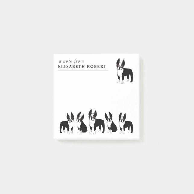 Boston Terriers Cute Black and White Dogs Post-it  Notes (Front)