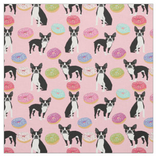 Boston Terriers Doughnuts - Cute Dog fabric