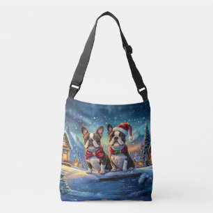 Boston Terriers Holiday Design By Rich AMeN Gill Crossbody Bag