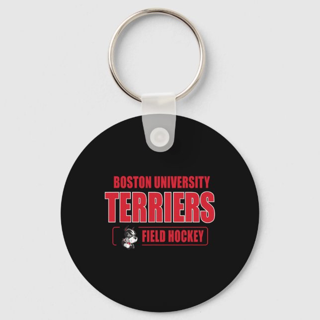 Boston Terriers Icon Script Field Hockey - Neutral Key Ring (Front)