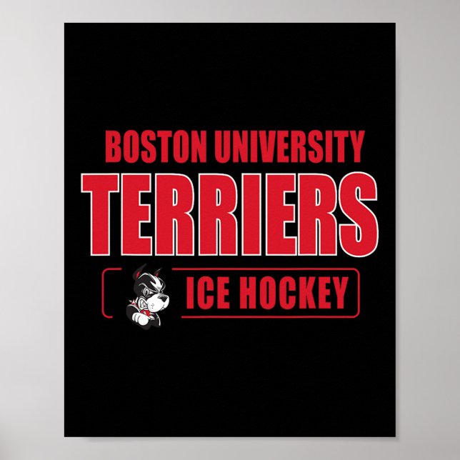 Boston Terriers Icon Script Ice Hockey - Neutral B Poster (Front)