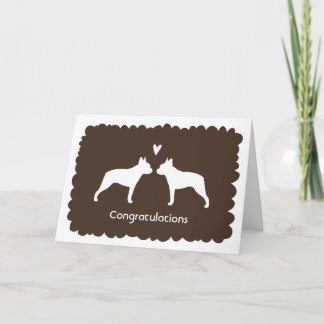 Boston Terriers Wedding Congratulations Card