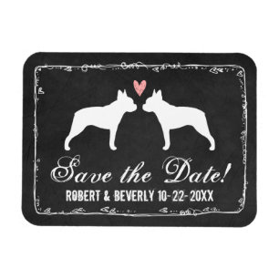 Boston Terriers Wedding Save the Date Magnet