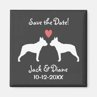 Boston Terriers Wedding Save the Date Magnet