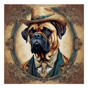 Boston the Bullmastiff Poster