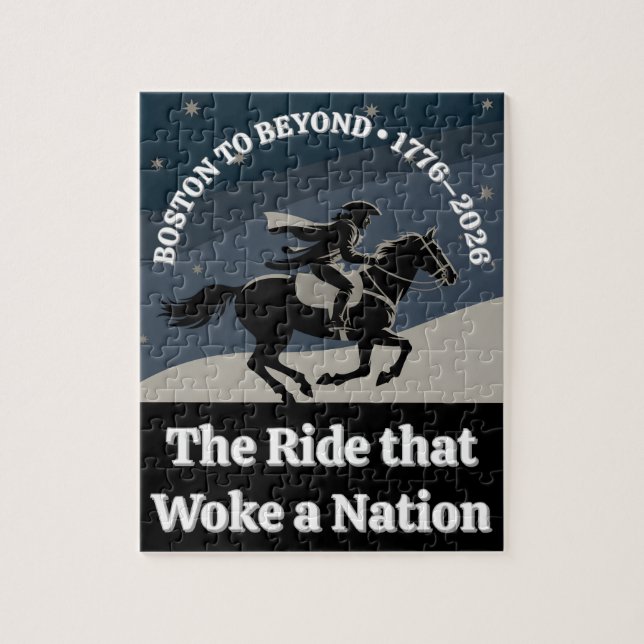 BOSTON TO BEYOND • 1776–2026 MIDNIGHT RIDE TRIBUTE JIGSAW PUZZLE (Vertical)