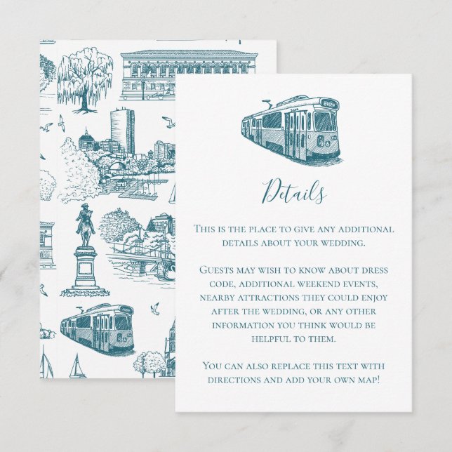 Boston Toile (Anniversary Ed.) Blue/White Card (Front/Back)