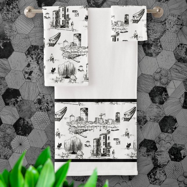 Boston Toile Bath Towel Set (Creator Uploaded)