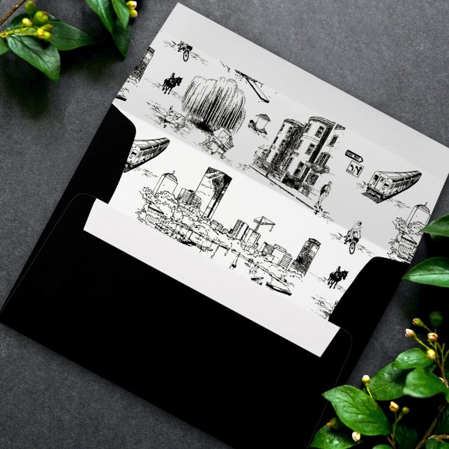 Boston Toile Black Envelope (Creator Uploaded)