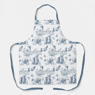 Boston Toile Blue Apron