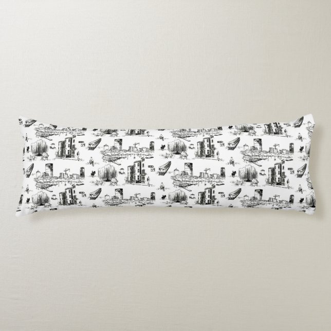 Boston Toile Body Cushion (Front)