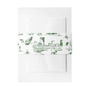 Boston Toile Forest Green Invitation Belly Band