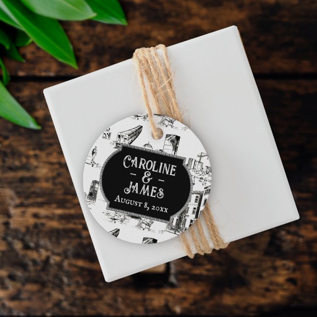 Boston Toile Personalised Wedding Favour Tag (Creator Uploaded)