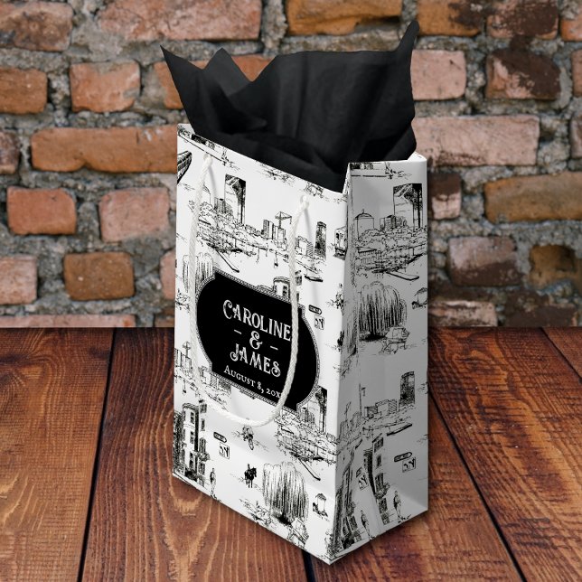 Boston Toile Personalised Wedding Gift Bag (Creator Uploaded)