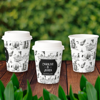 Boston Toile Personalised Wedding Paper Cup