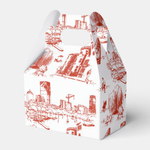 Boston Toile Red Favour Box